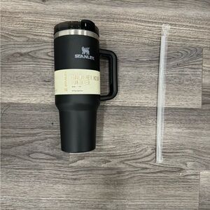 Brand new Stanley 40 oZ Matte Black Adventure Tumbler with Straw